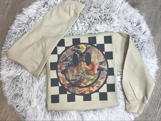 Camo Smiley // Graphic Sweatshirt