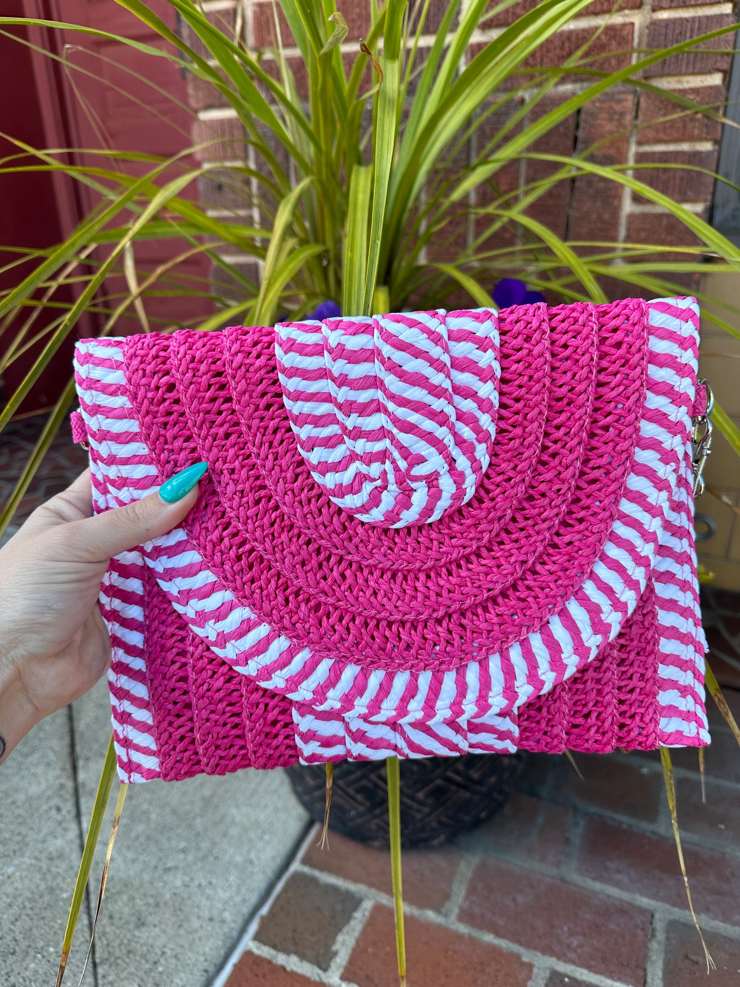 Rattan Crossbody Wristlet Combo