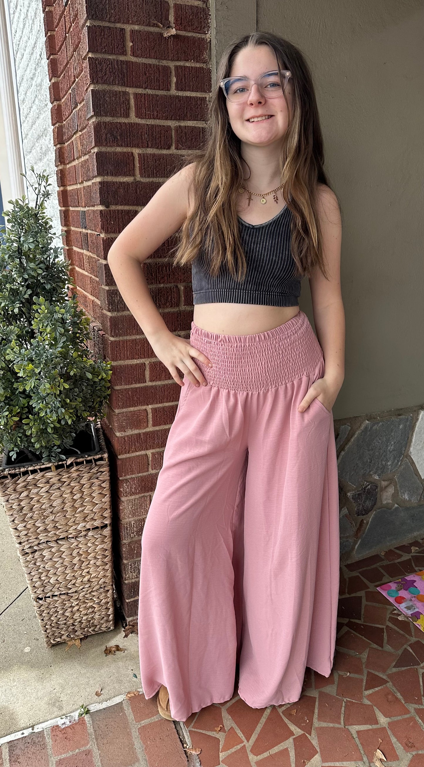 In The Wind // Wide Leg Pants // Rose