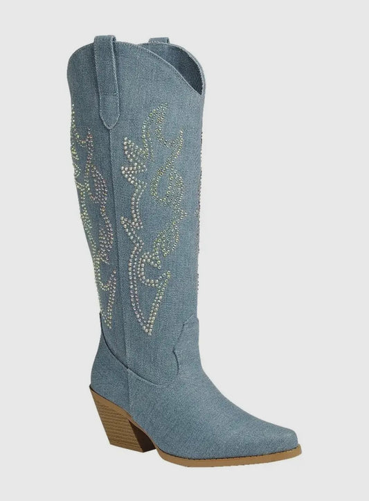 Denim Boots