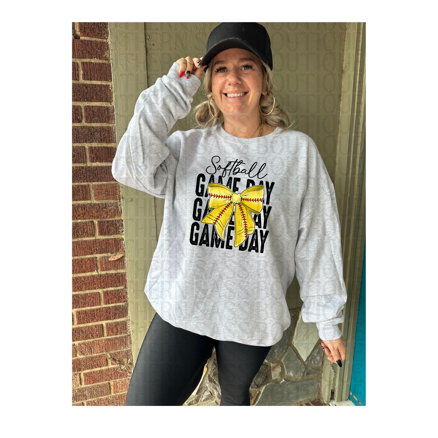 PREORDER : Softball Gameday Bow // Graphic Sweatshirt