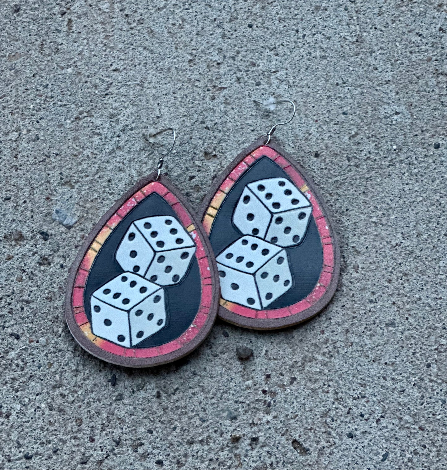 Leather Dice Earrings