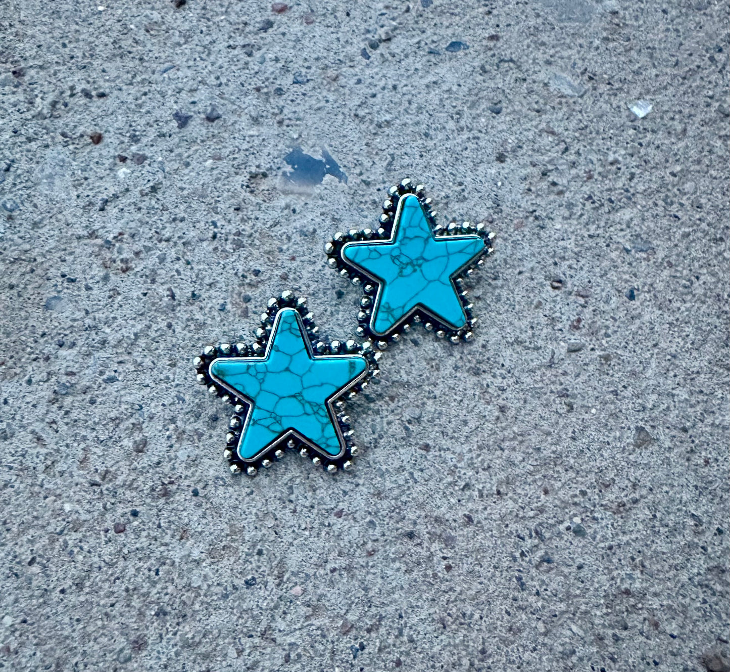 Large Turquoise Star Studs