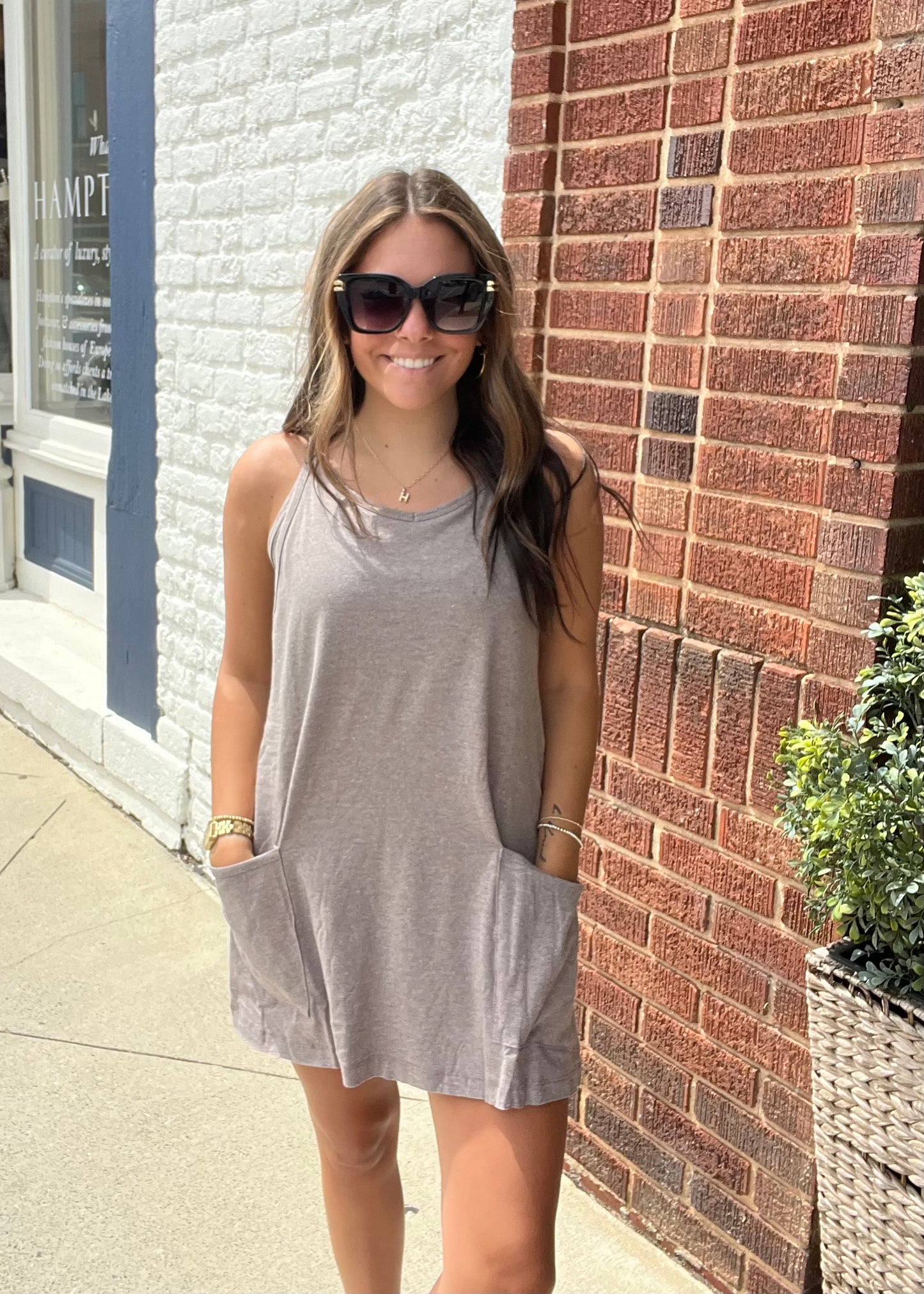 Mini Dress With Built-in Romper Liner // Heather Brown