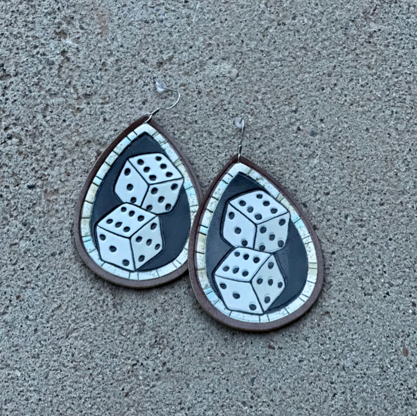 Leather Dice Earrings