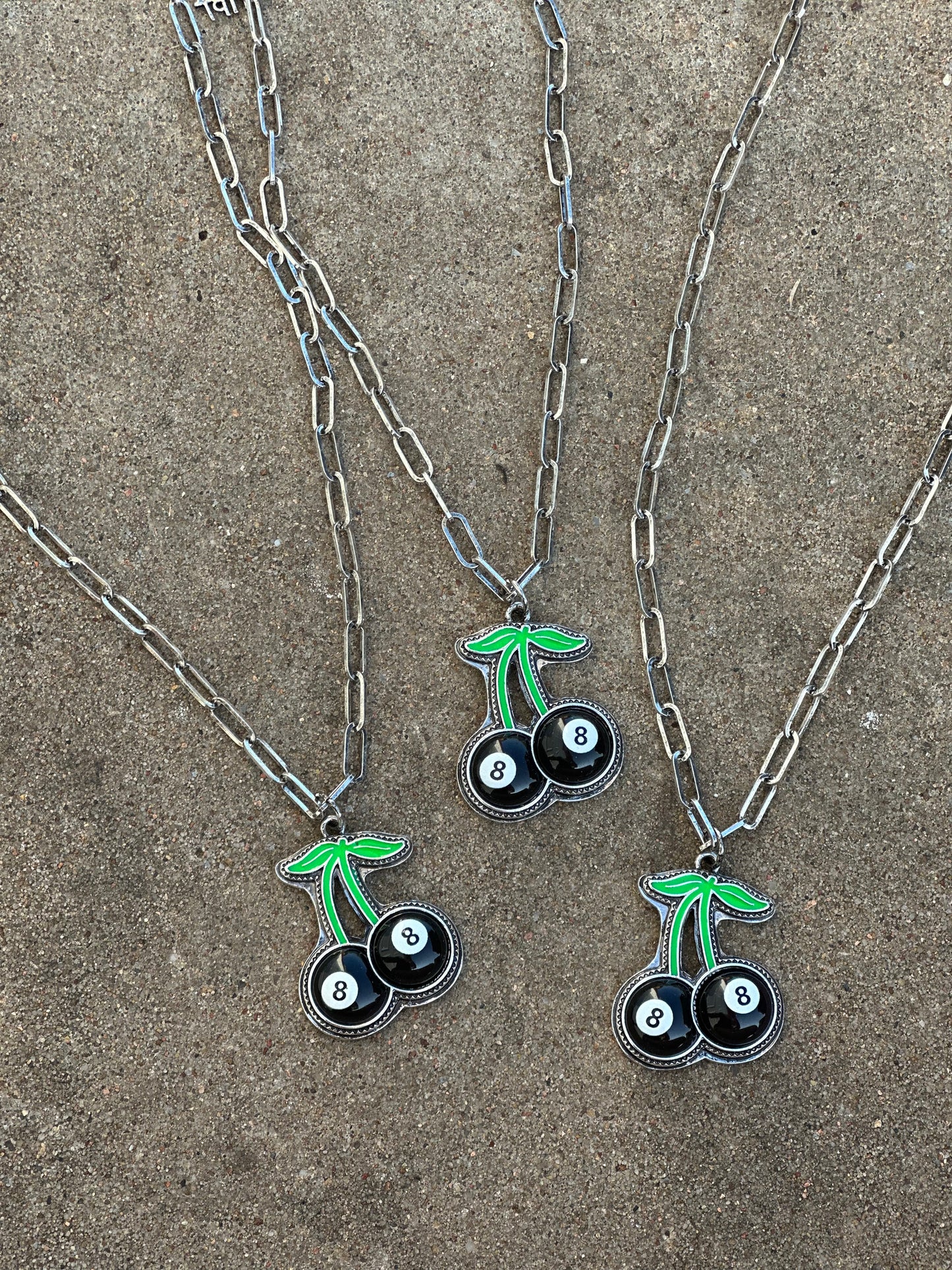 Eight Ball Cherry Necklace