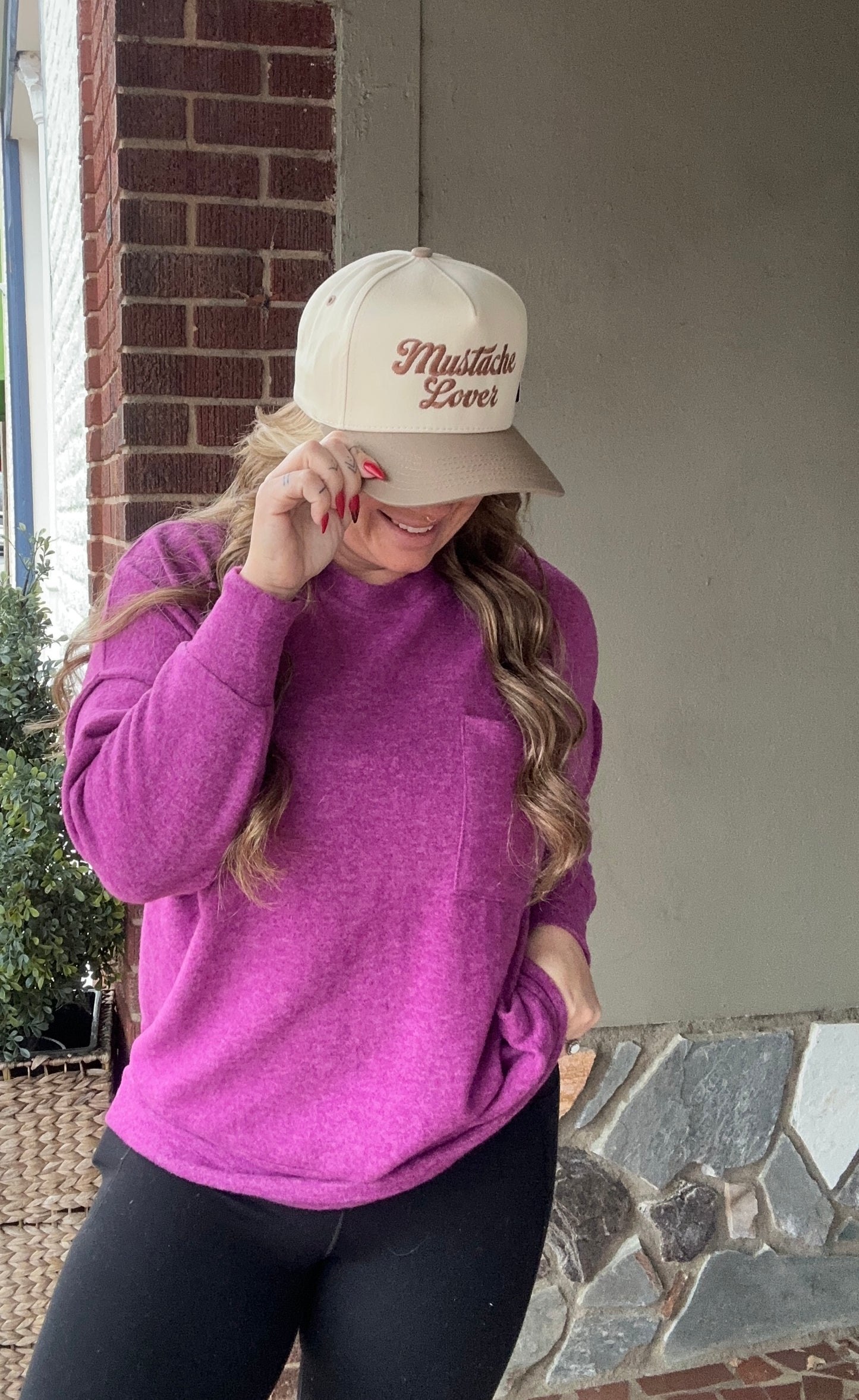 Drop Shoulder Oversized Sweater // Plum