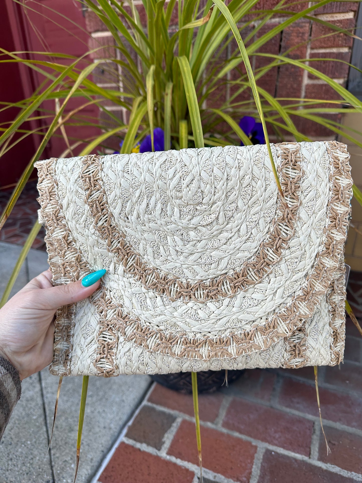 Rattan Crossbody Wristlet Combo