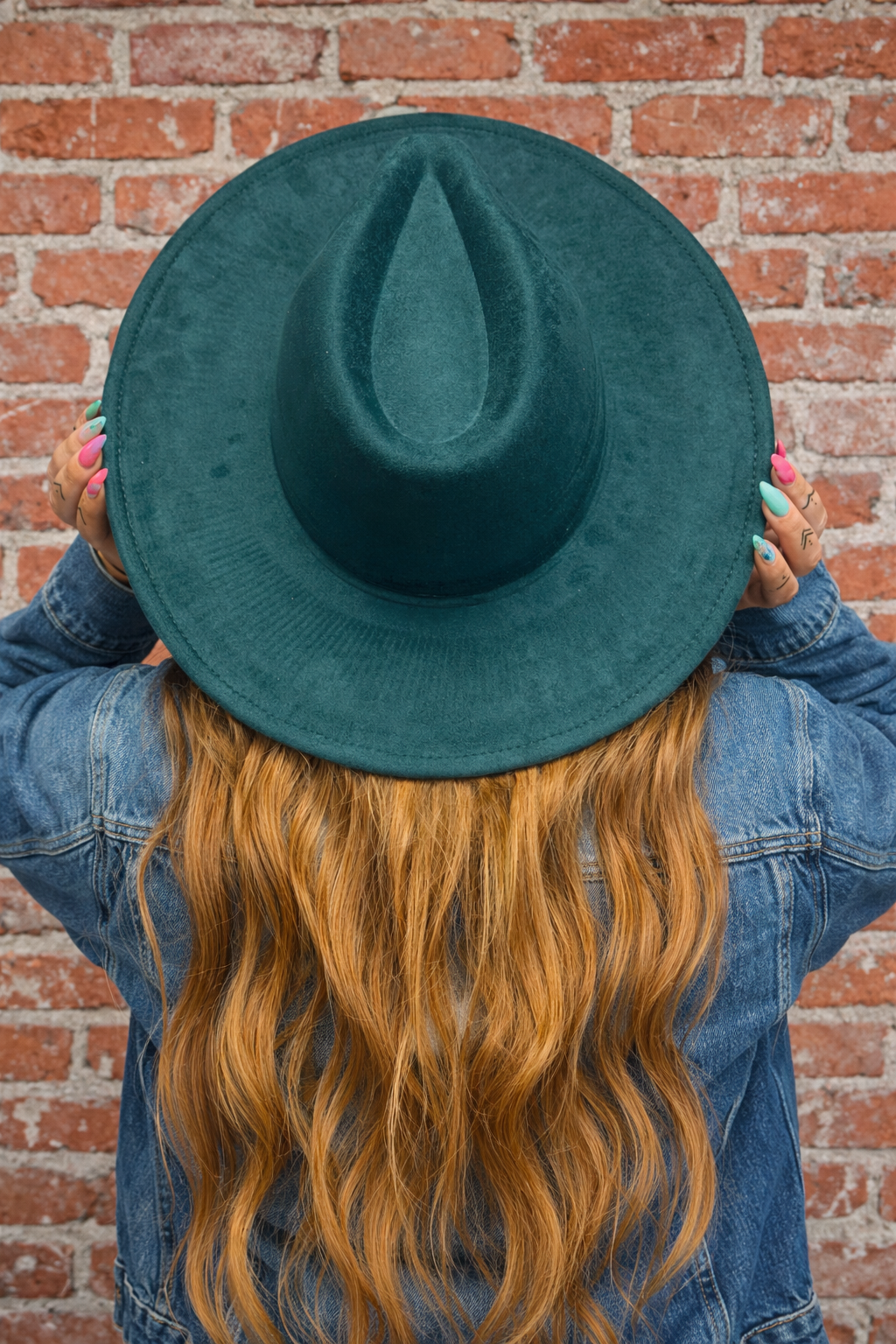 Light Suede Brim Hat // Deep Teal