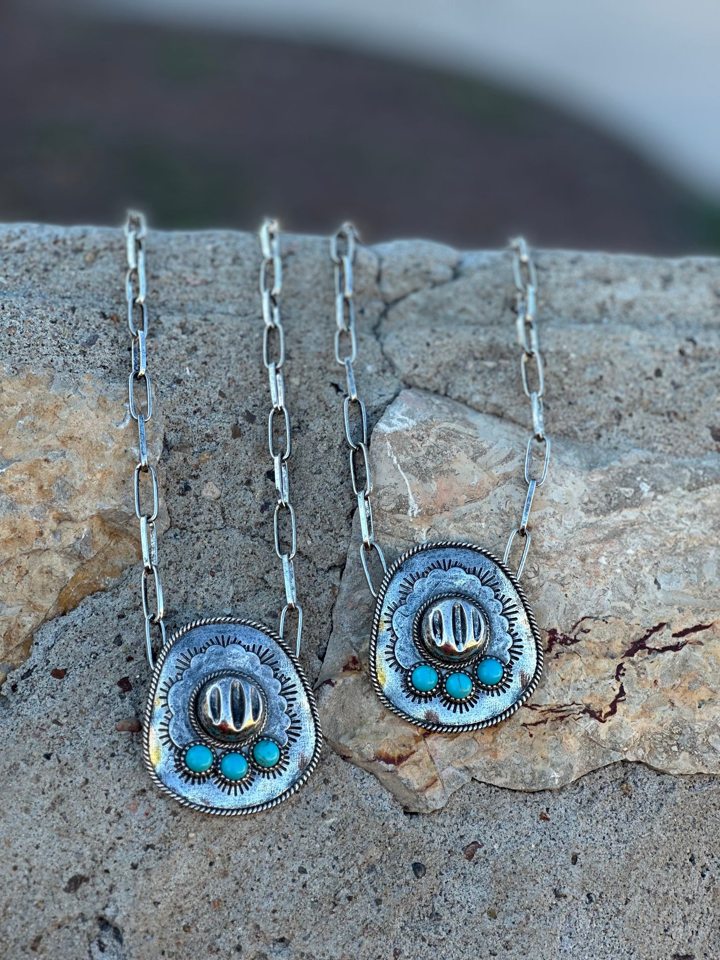 Turquoise Cowboy Hat Necklace