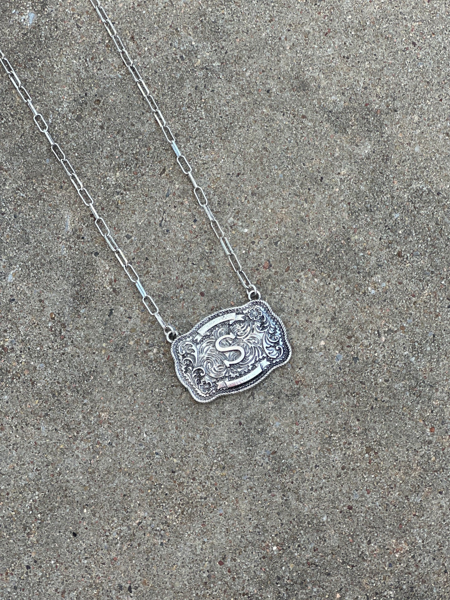 Buckle Initial Necklace