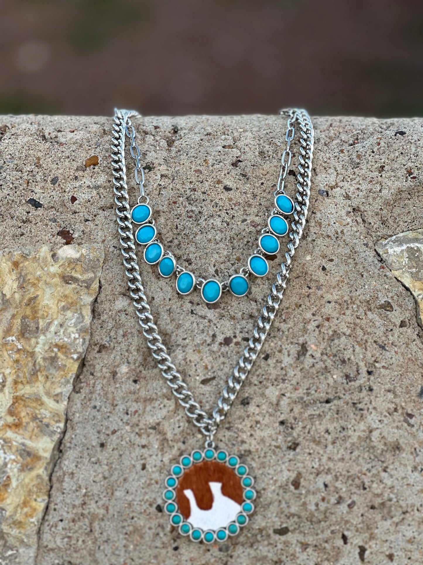 Cowhide Pendent Necklace