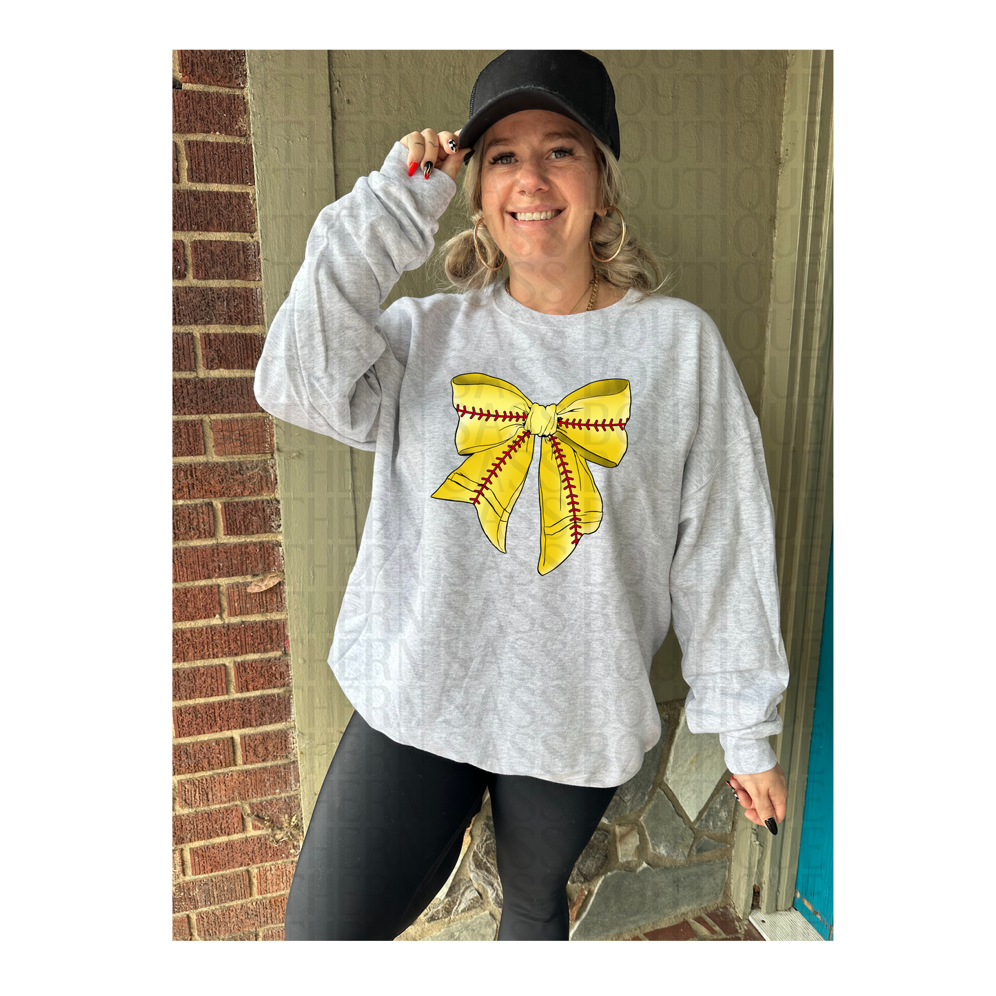 PREORDER : Softball Bow // Graphic Sweatshirt