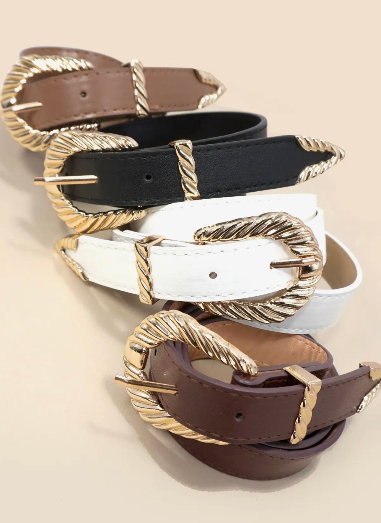 Classic Western Carved Buckle Belt