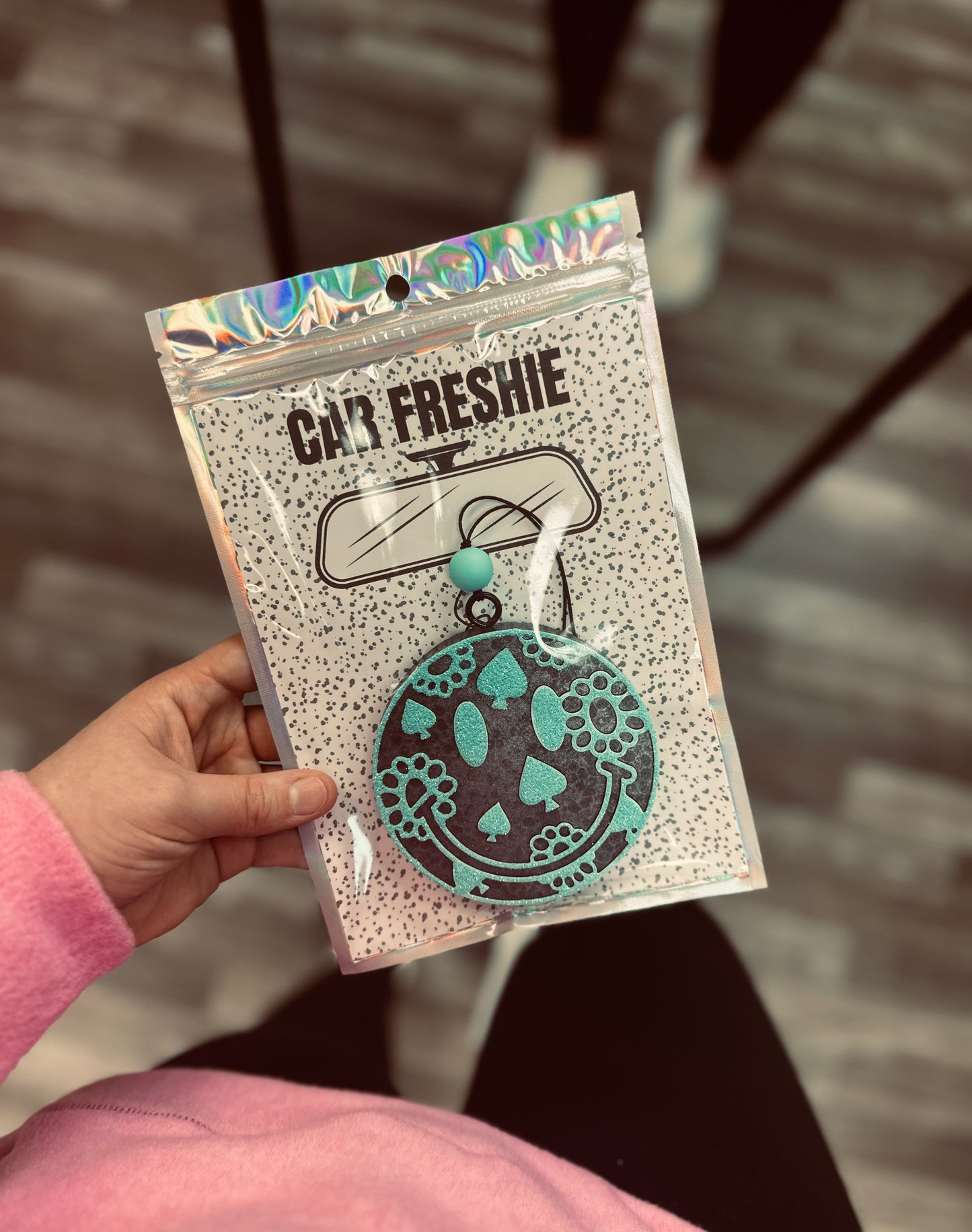 Western Smiley (Mint) - Black Ice // Car Freshie