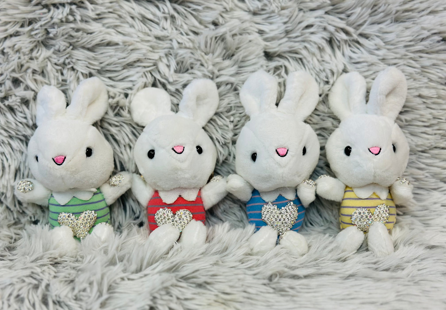 Striped Bunny Bag Charm