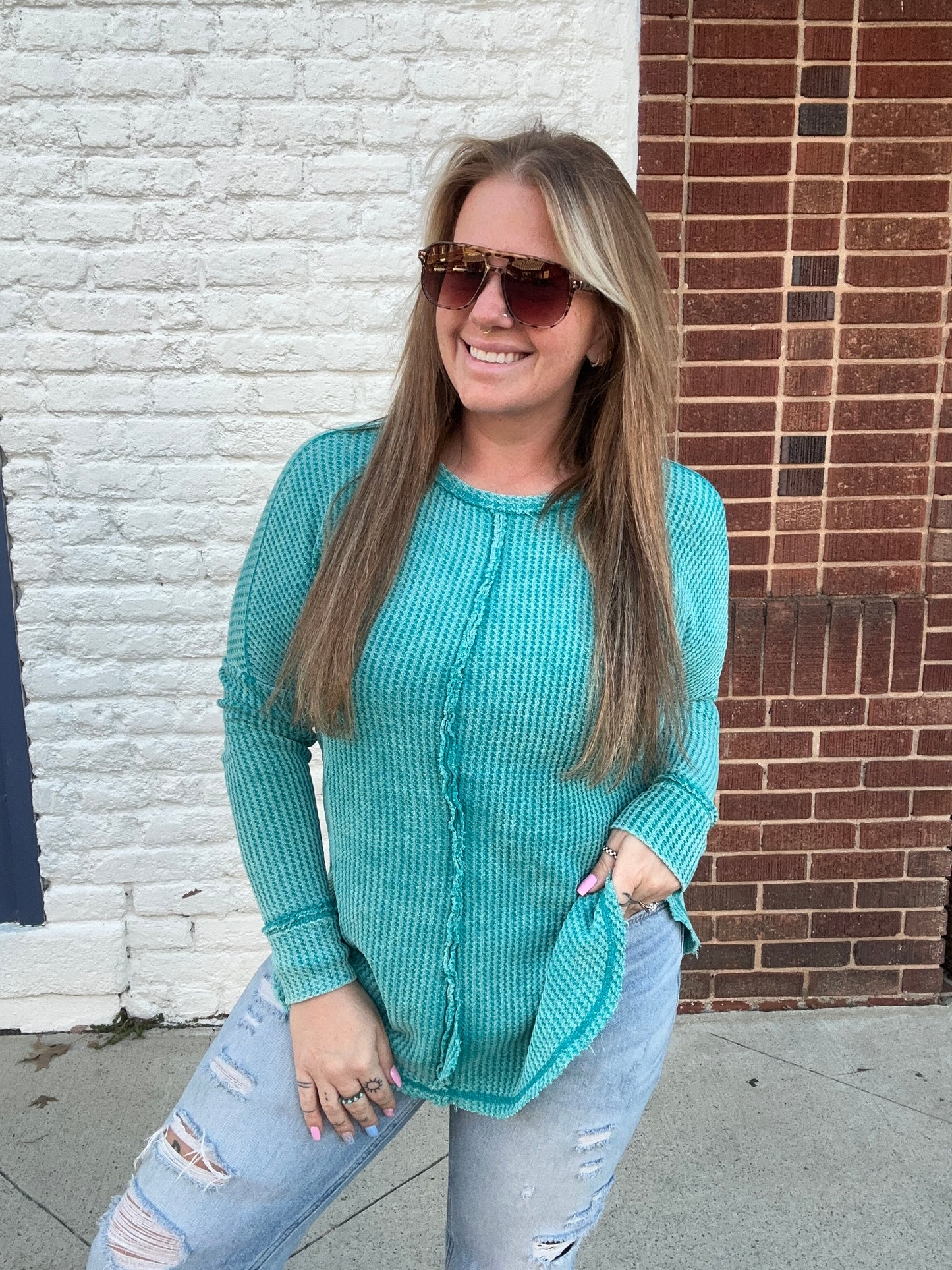 Hold My Hand Sweater // Teal