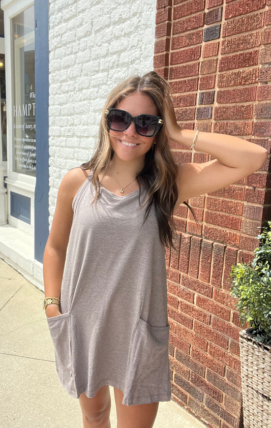 Mini Dress With Built-in Romper Liner // Heather Brown