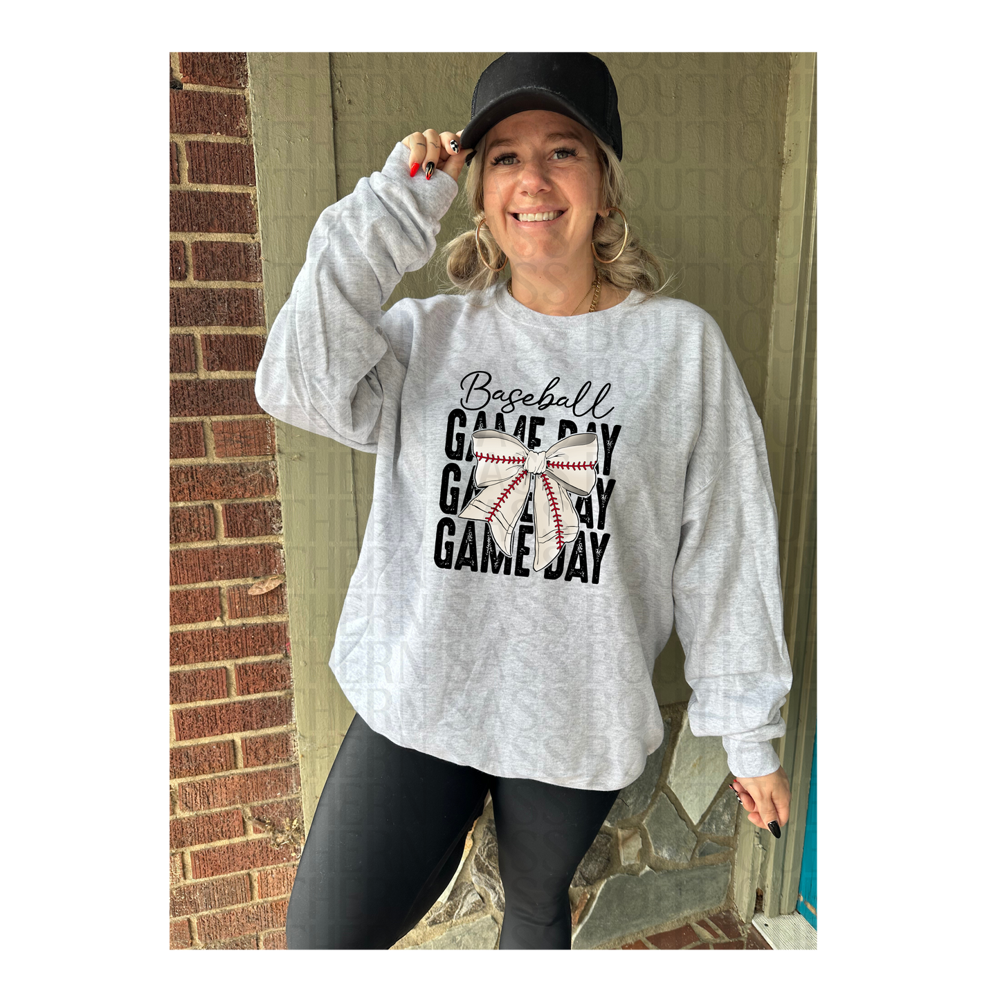 PREORDER : Baseball Gameday Bow // Graphic Sweatshirt