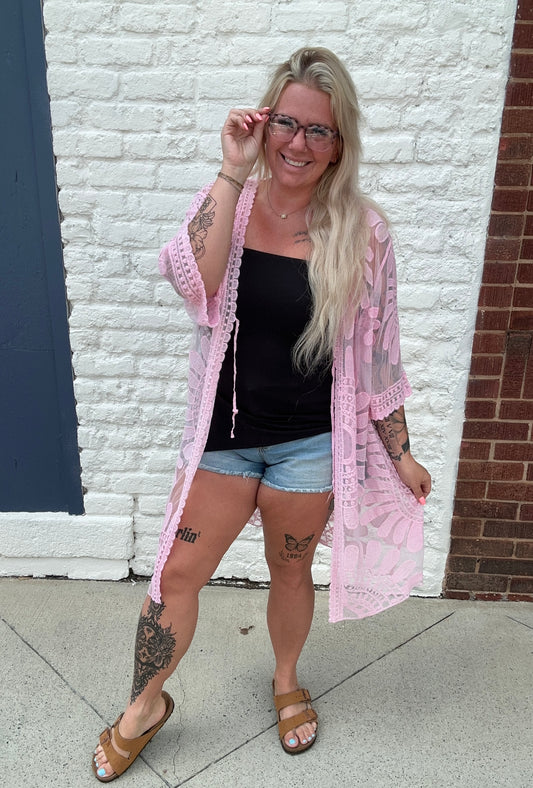 Chasing Waves Kimono // Baby Pink