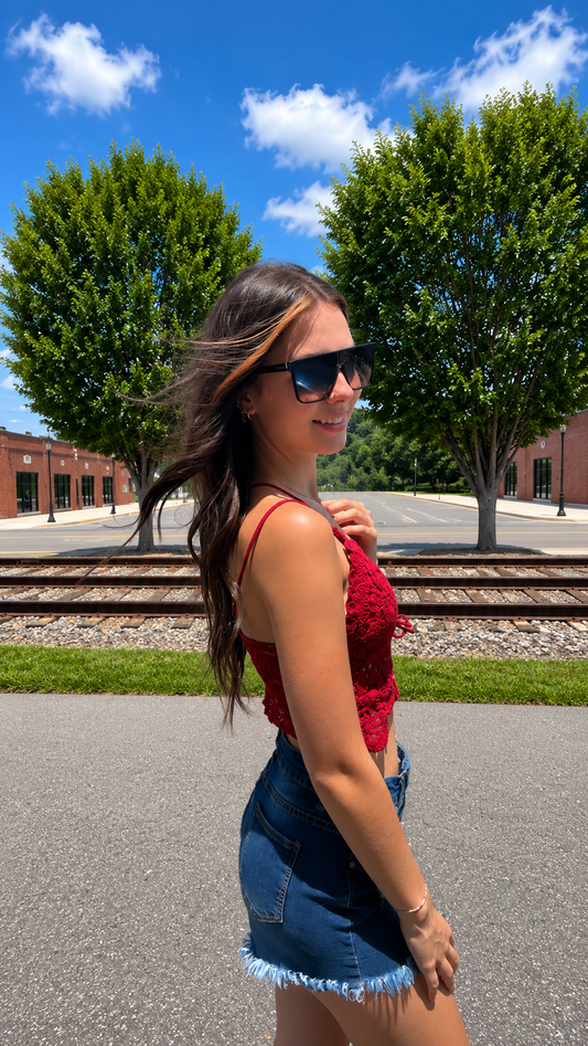 Crochet Costal Tank // Burgundy