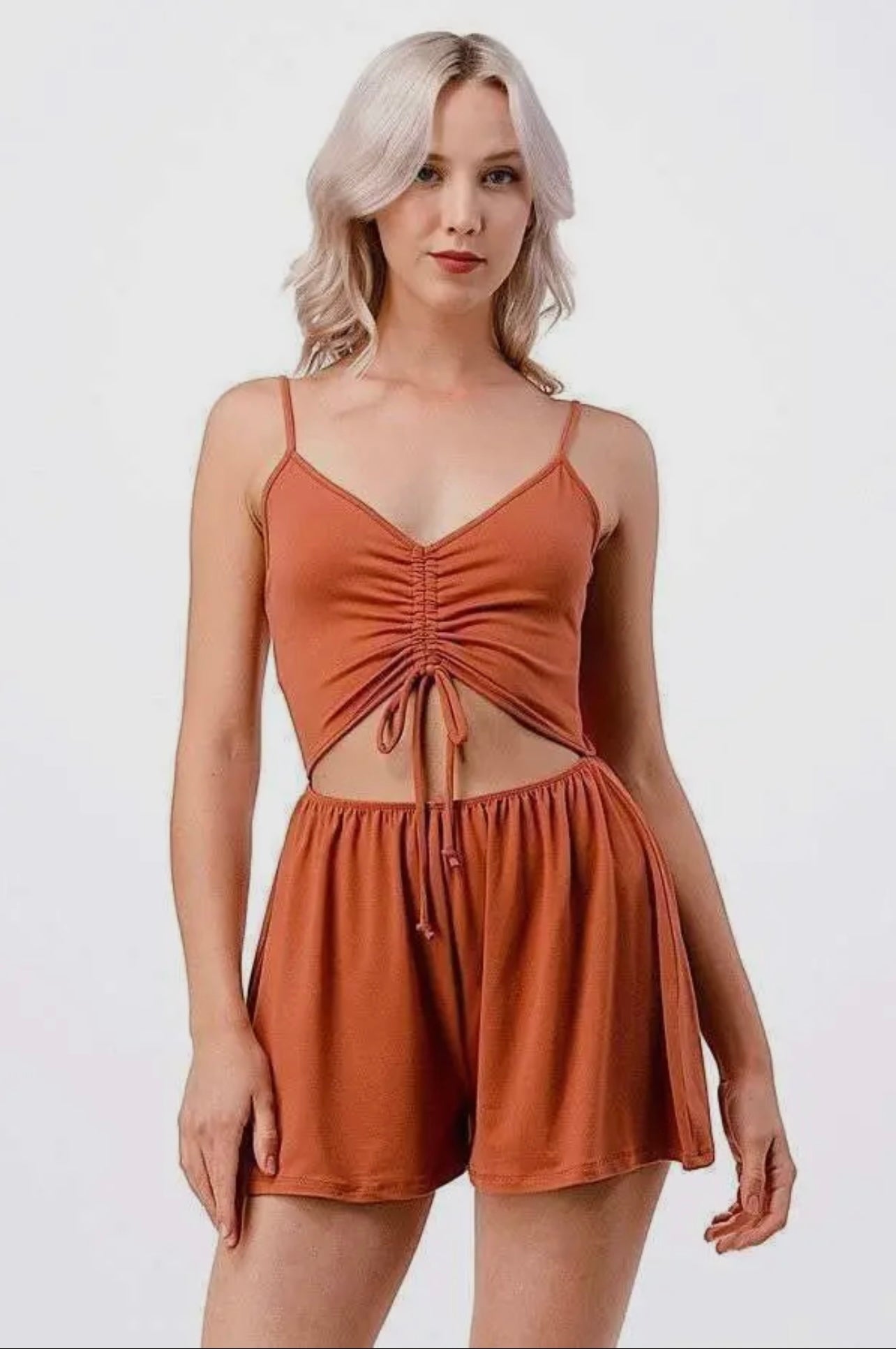 Ruched Cami Romper
