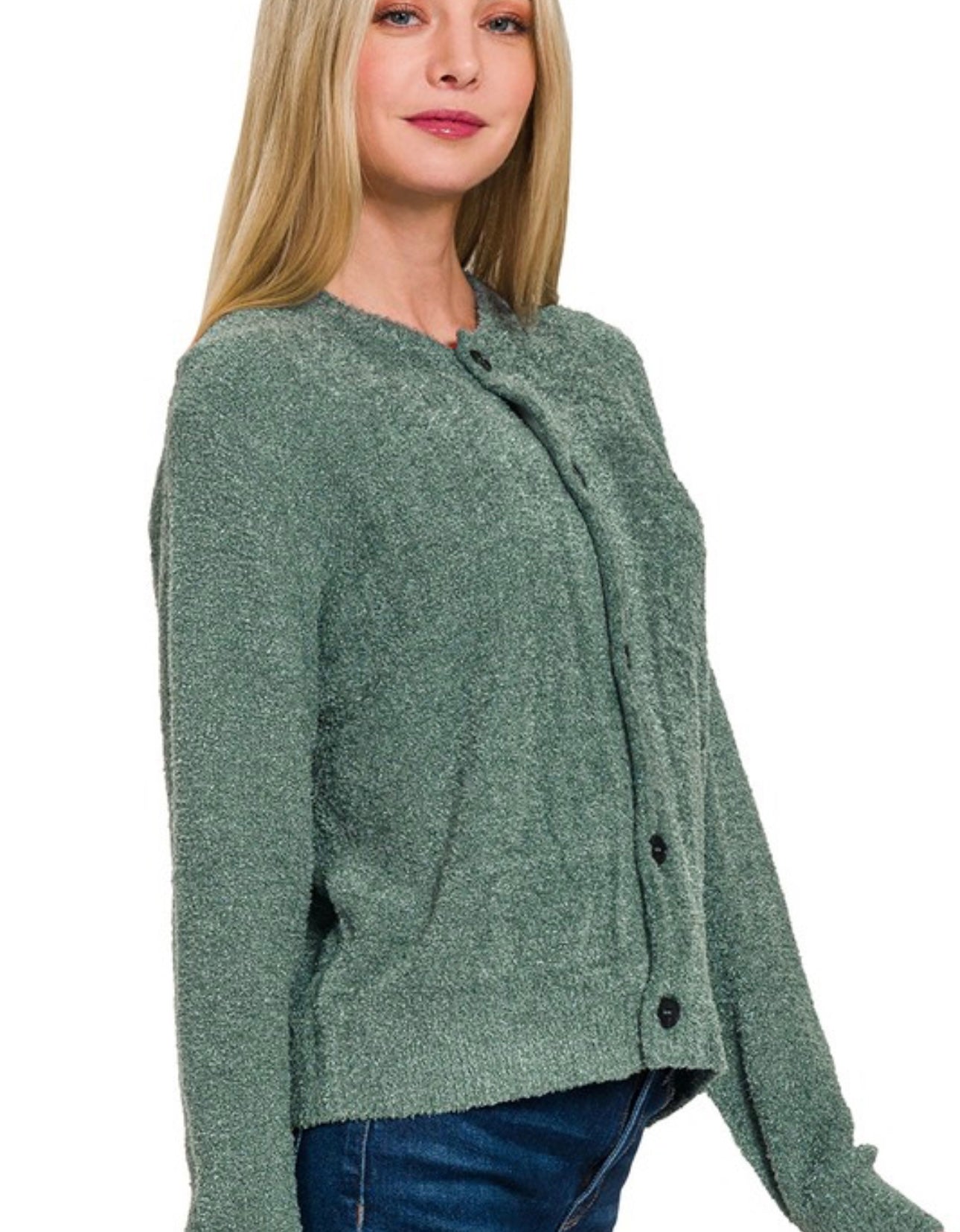 5 Button Cardigan // Jade