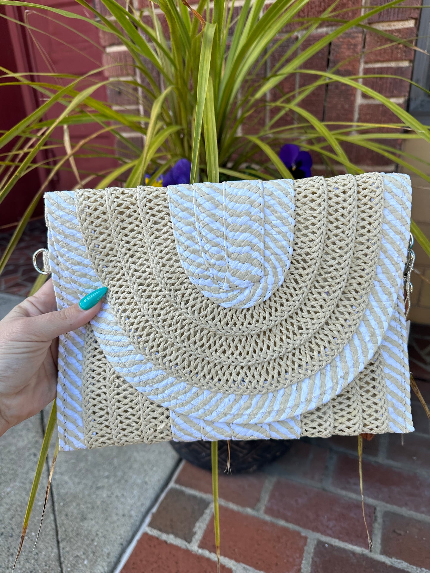 Rattan Crossbody Wristlet Combo