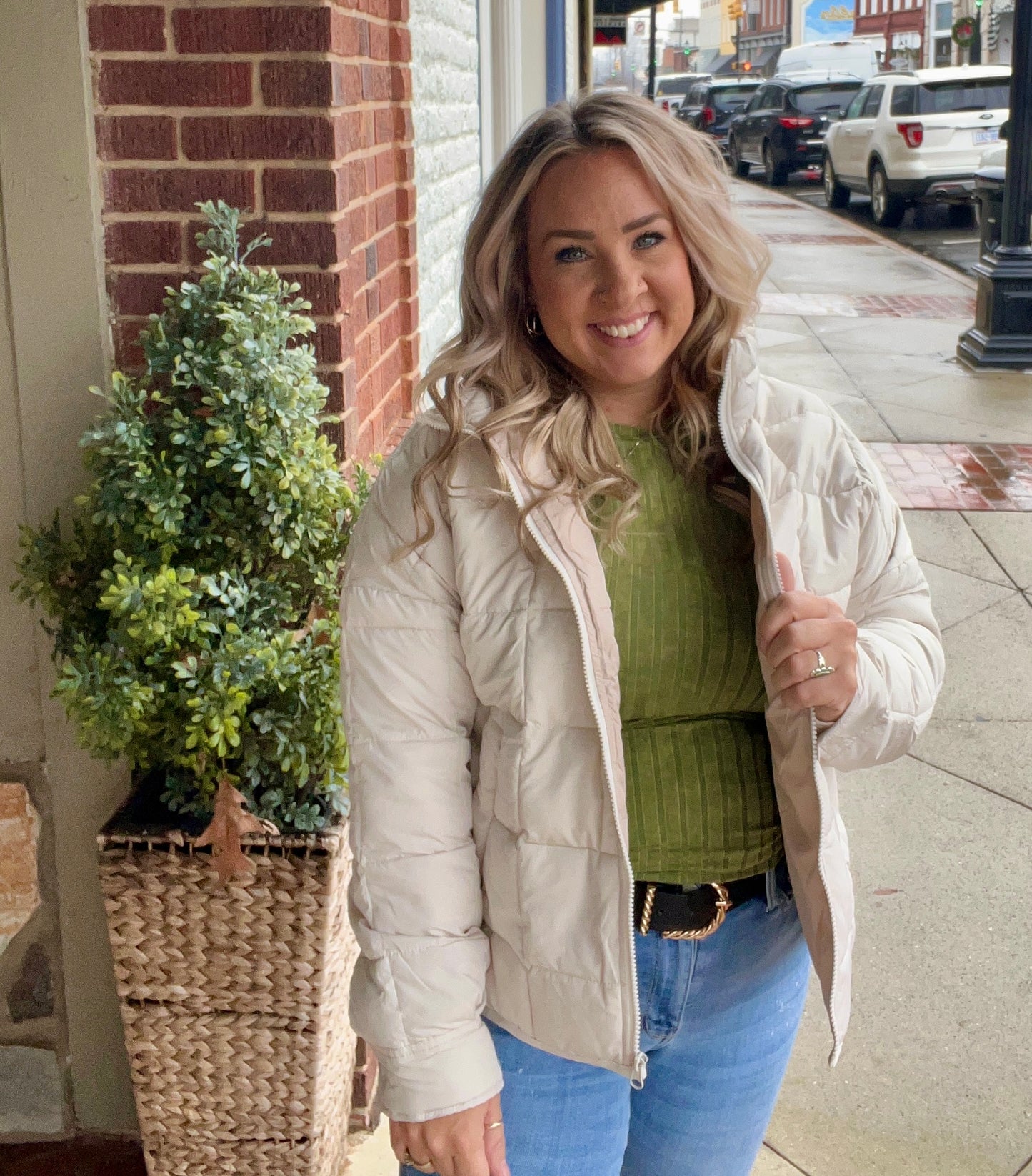 Whatever You Feel Puffer Jacket //
Cream