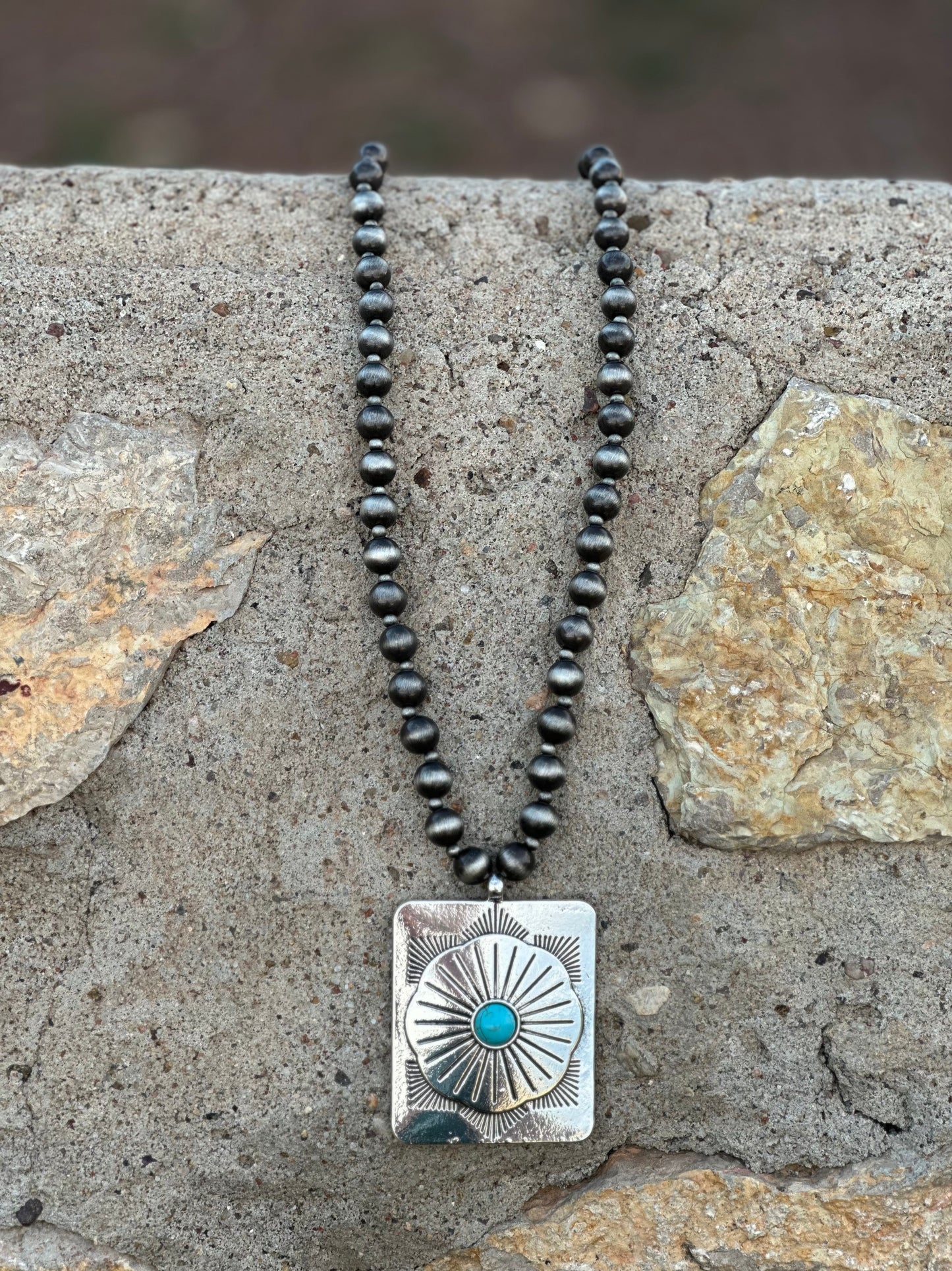 Rectangle Concho Necklace