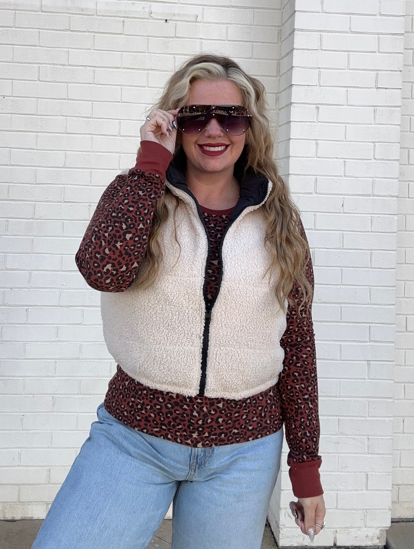 Reversible Sherpa Puffer Vest // Black