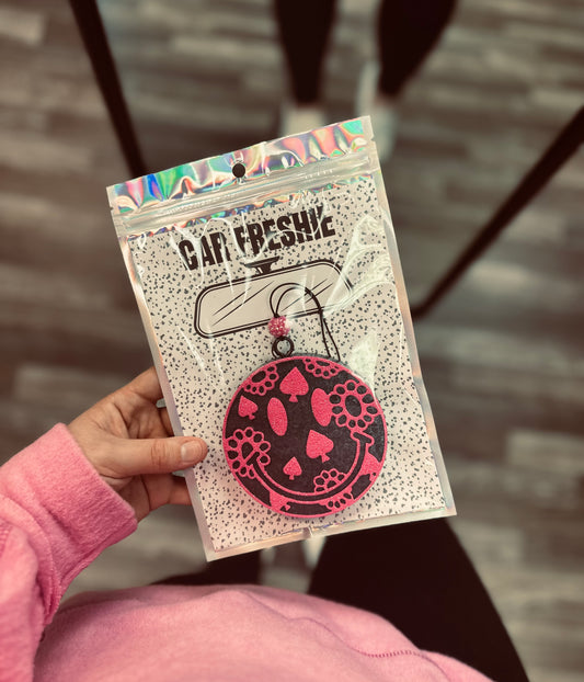 Western Smiley (Pink) - Sweater Weather // Car Freshie