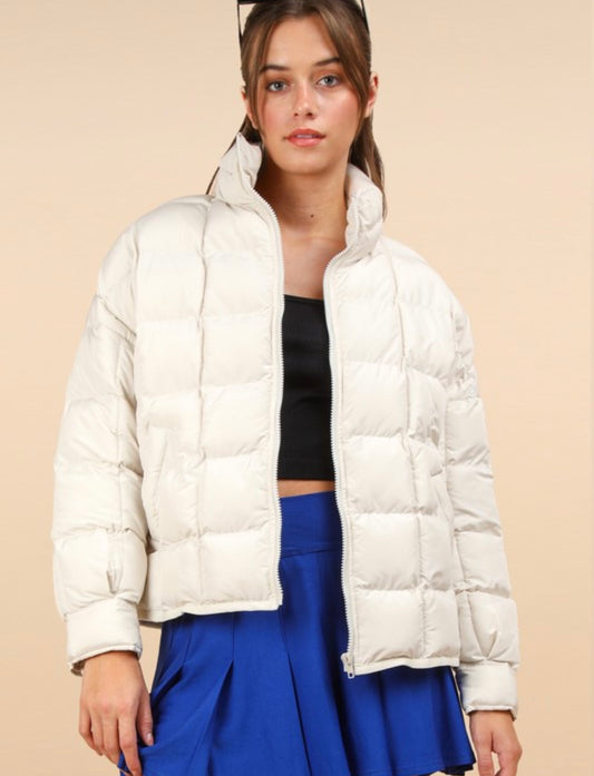 Whatever You Feel Puffer Jacket // 
Cream