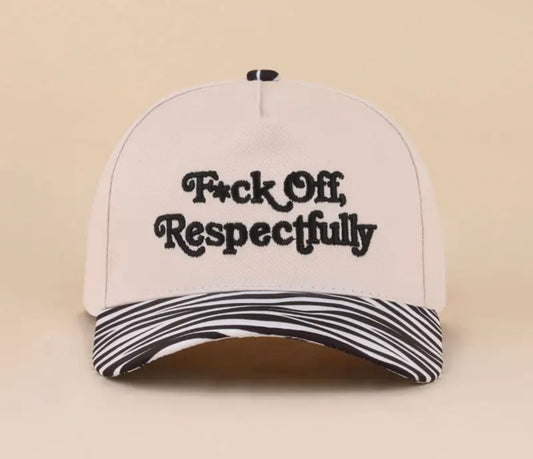 Fuck Off Respectfully // Zebra // Hat