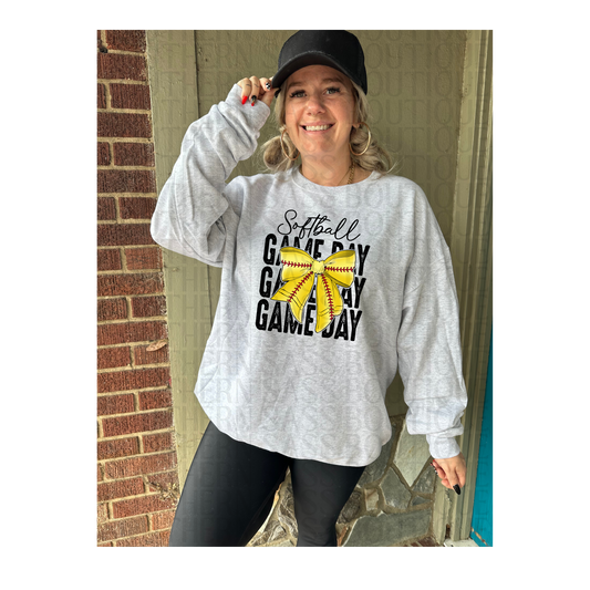 PREORDER : Softball Gameday Bow // Graphic Sweatshirt