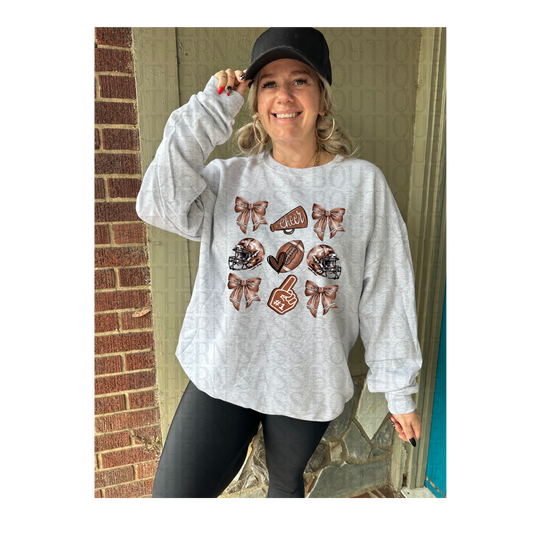 PREORDER : Retro Bow Footballs #2 // Graphic Sweatshirt