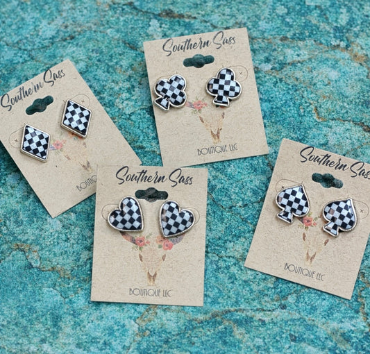 Checkered Stud Earrings
