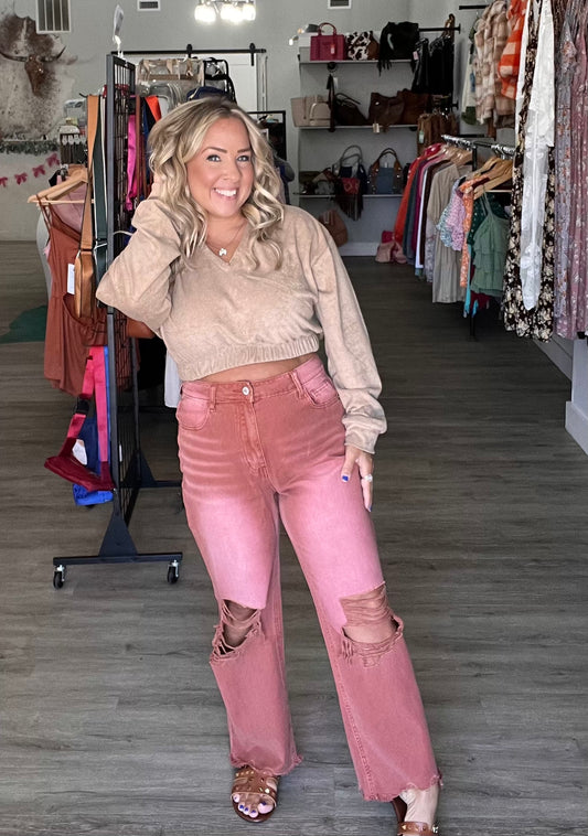 Vintage Rust Distressed Denim