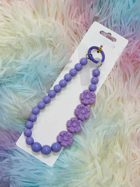 Flower Pop Keychain / Phone Charm // Purple
