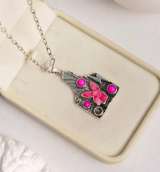 Pink Playboy Bunny Necklace