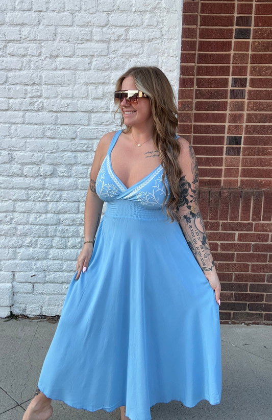 Just Ask Me Dress // Sky