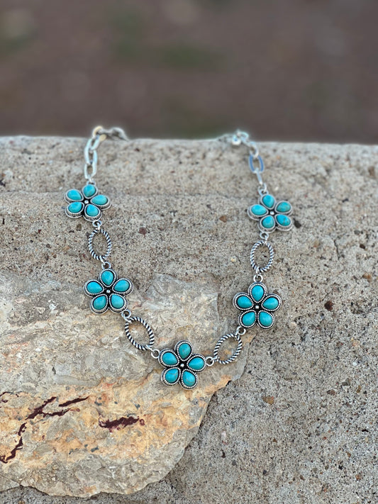 Floral Turquoise Necklace