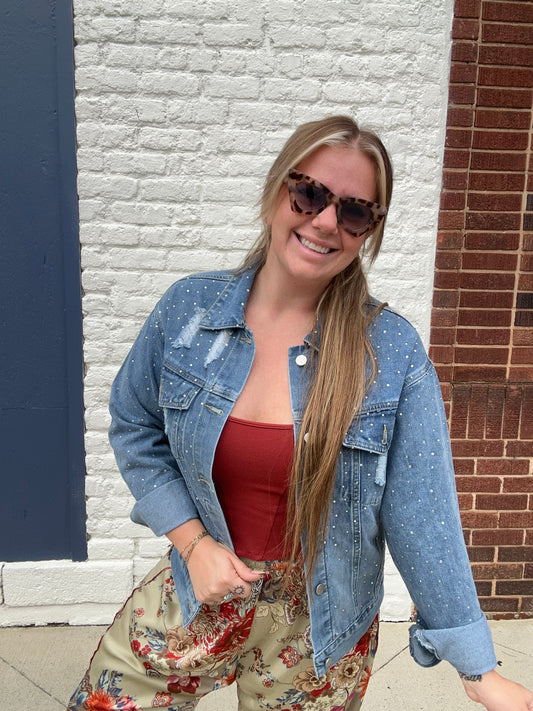 Rhinestone Denim Jacket