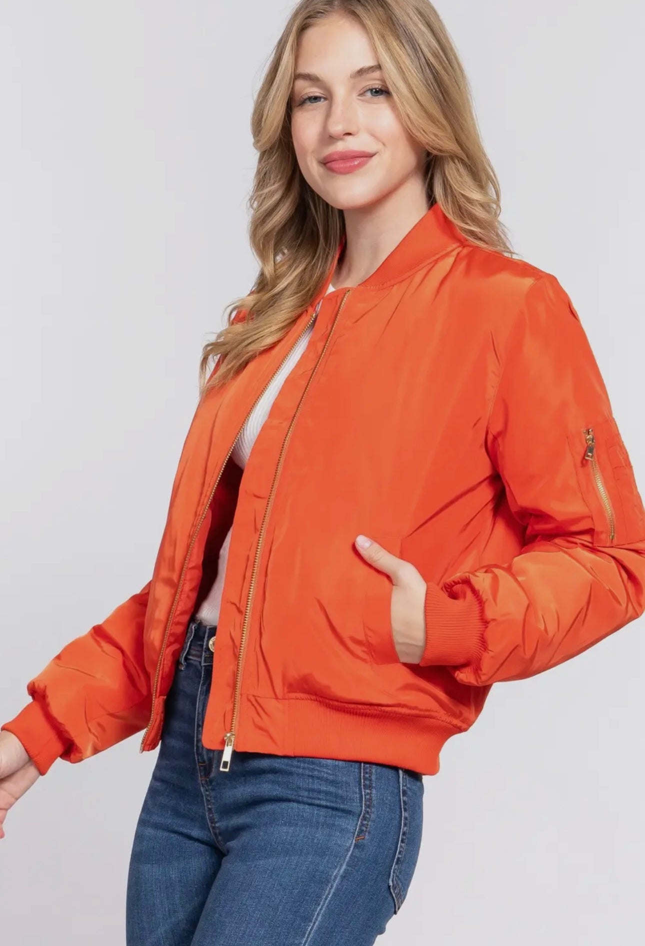 Orange Bomber Jacket