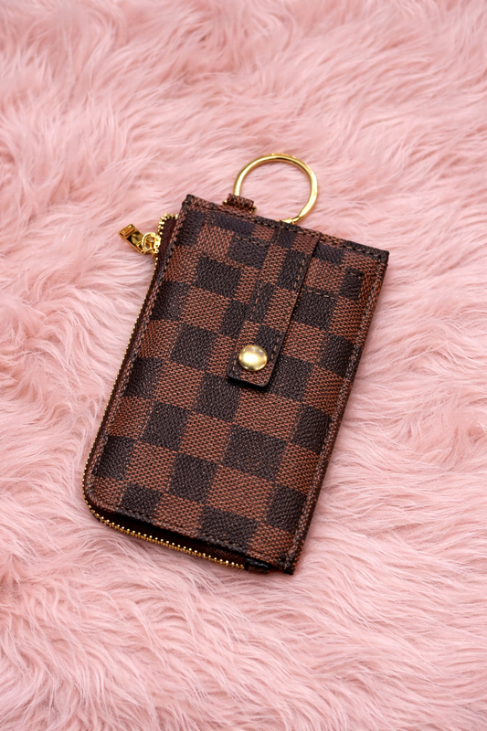 Checkered Keychain Wallet