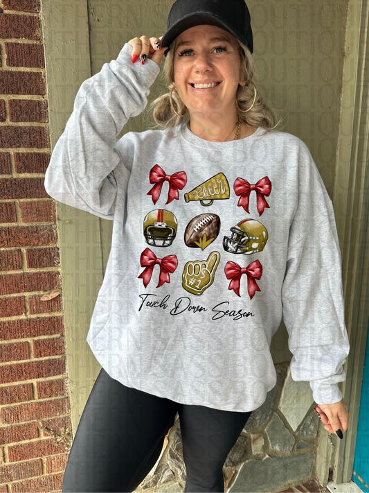 PREORDER : San Francisco 49ers - Football Game Day Coquette // Graphic Sweatshirt