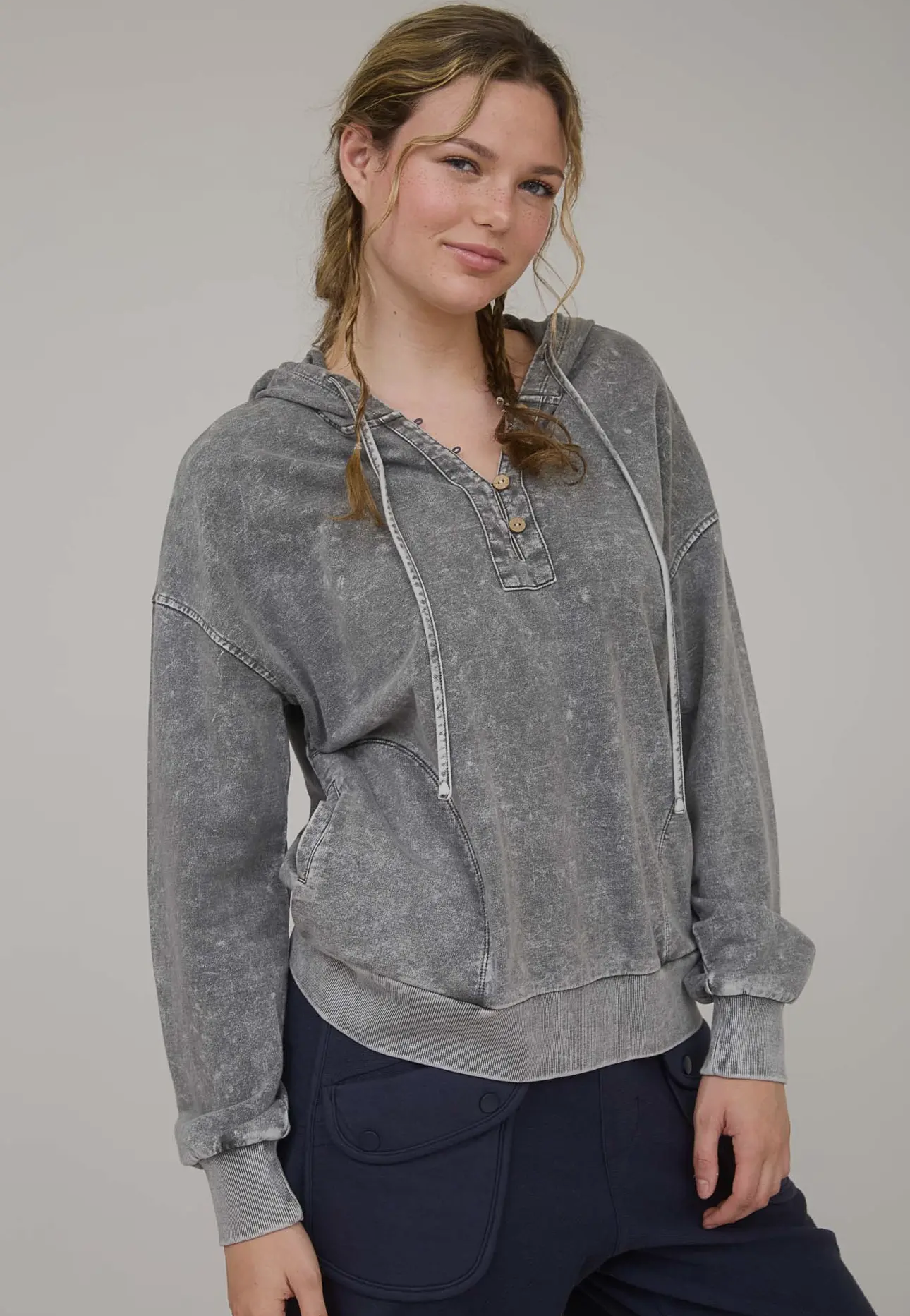Acid Wash Sweatshirt Coal