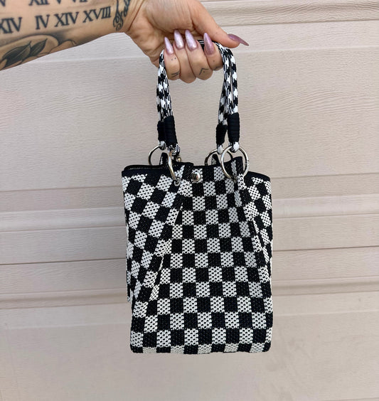Paracord Mesh Tote // Black-White