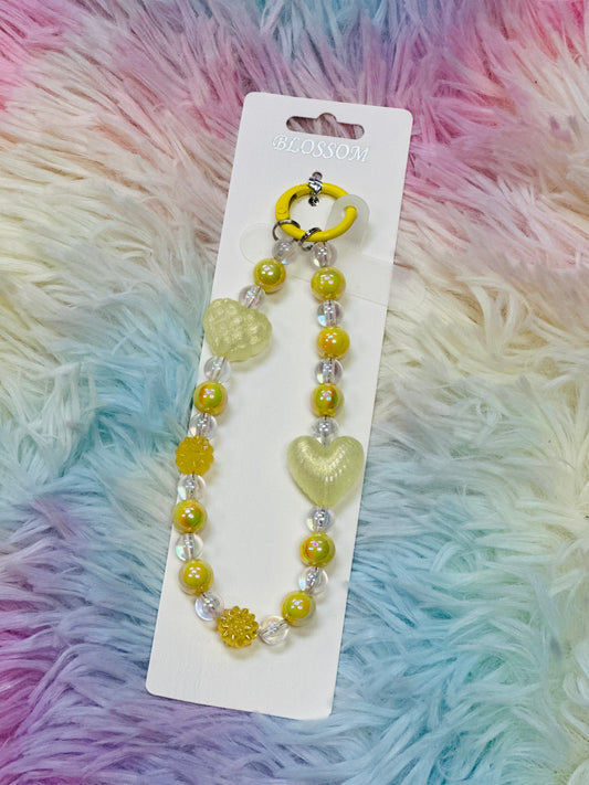 Girly Pop Keychain / Phone Charm // Yellow