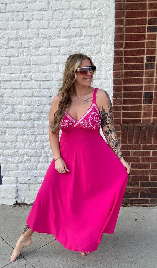 Just Ask Me Dress // Fuchsia